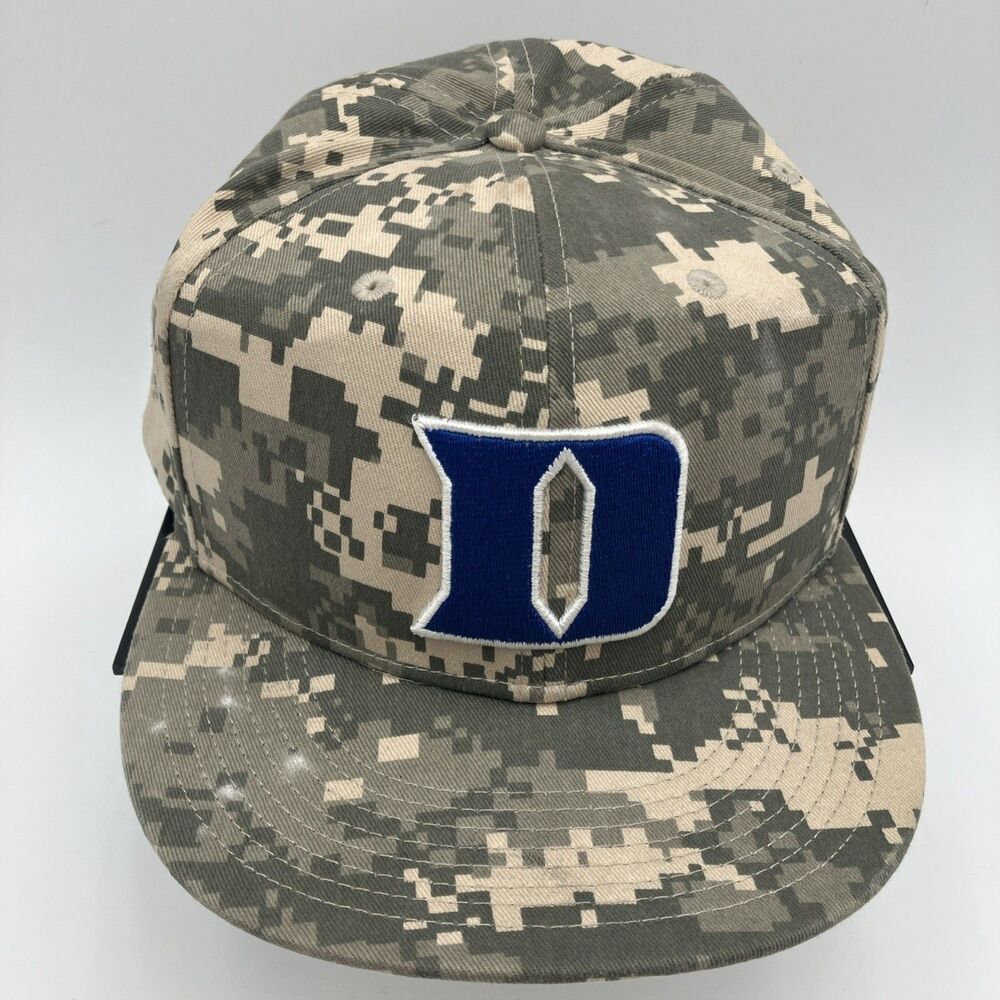Nike Duke Blue Devils Camo Fitted Hat 7 5/8 Green Blue D NCAA Cotton Cap - Picture 2 of 12
